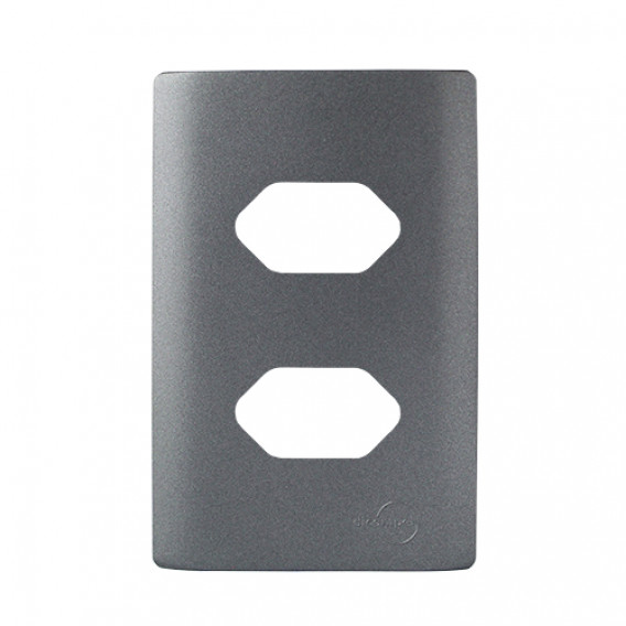 Placa p/ 2 Tomadas 4x2 - Novara Preto Graifte